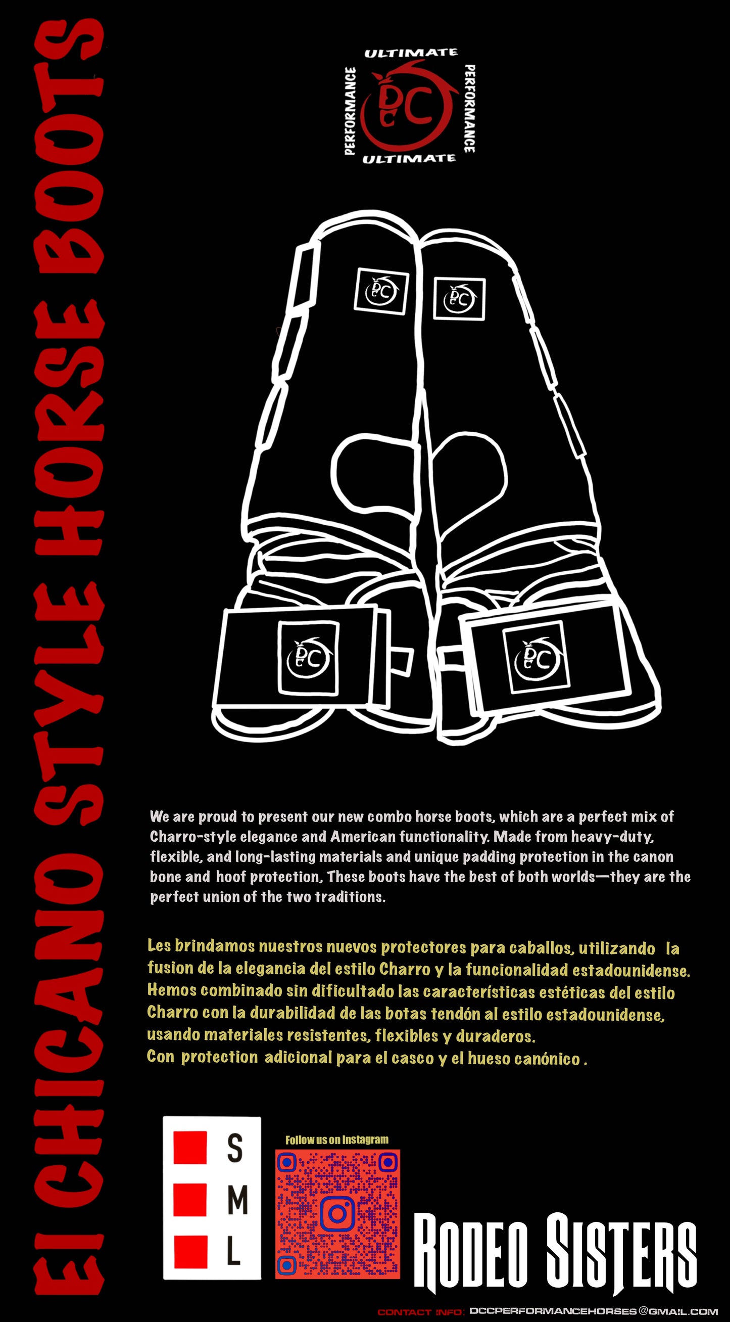 Red Chicano Style Horse Boots