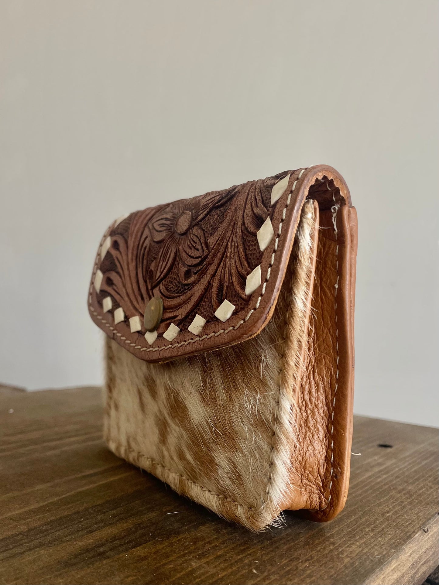 Mini Cowhide Wristlet