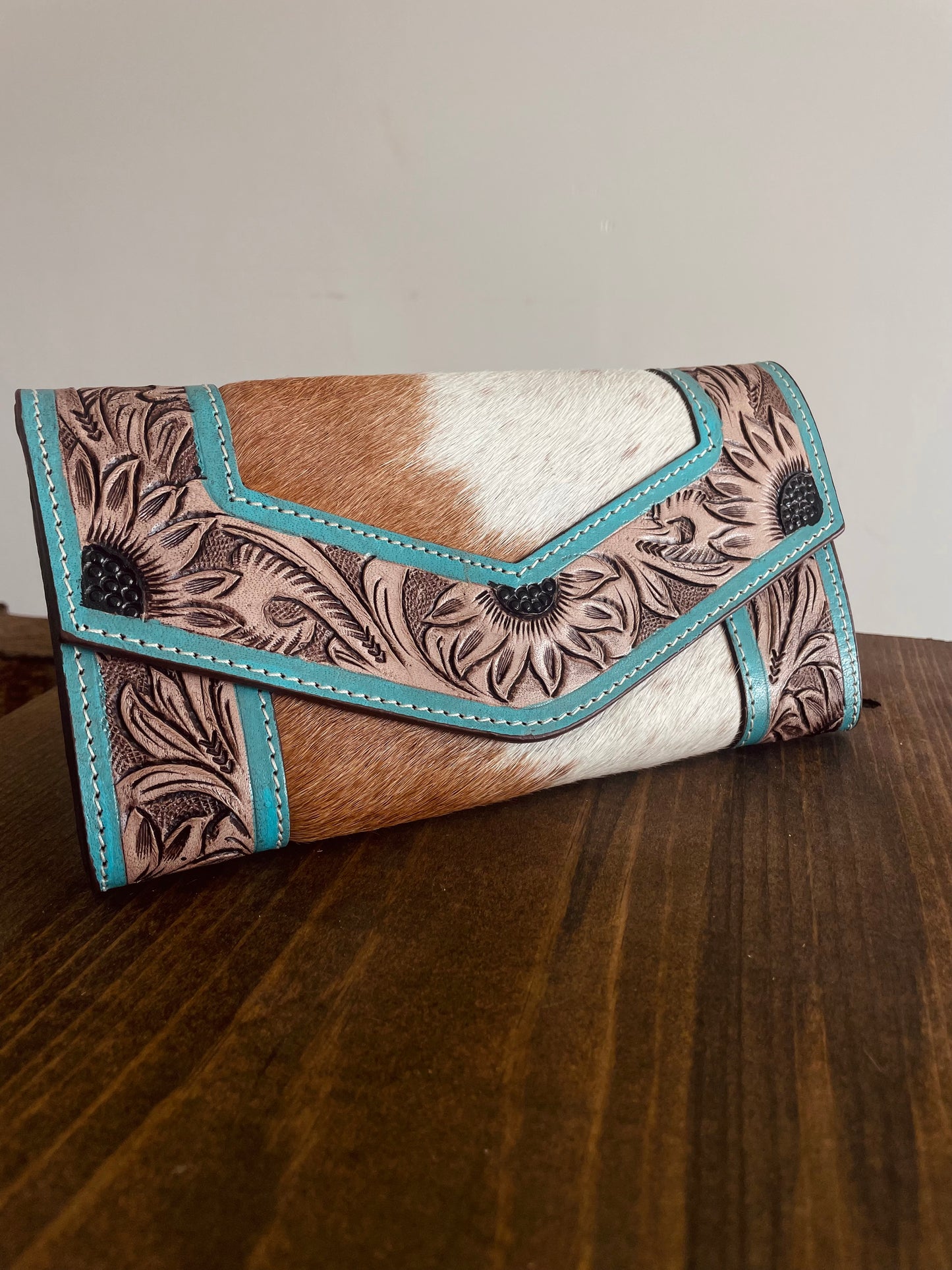 Turquoise Sunflower Wallet