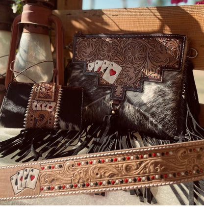 Ace Cowhide Purse Set♣️♥️