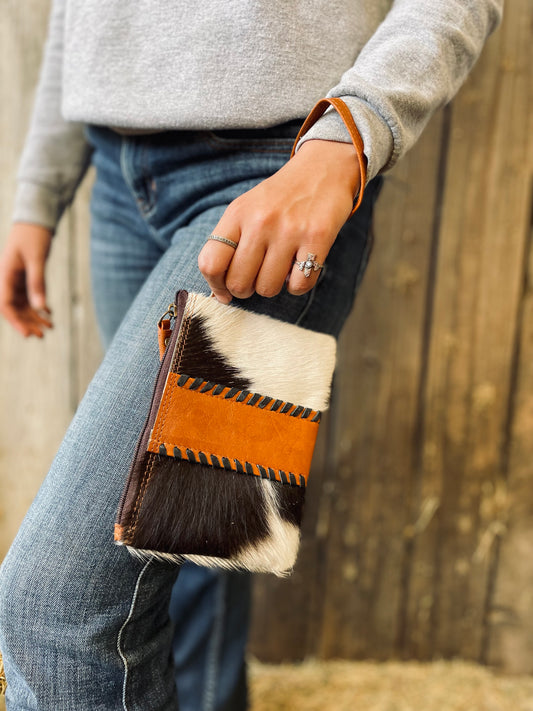 Cowhide Wristlet