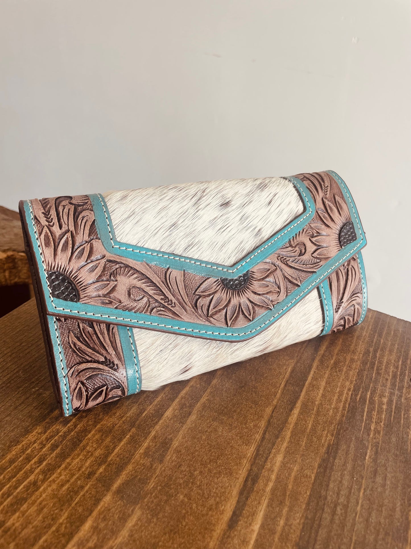 Turquoise Sunflower Wallet