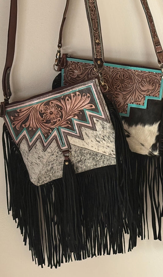 Crossbody Western Purse (Hint of blue)