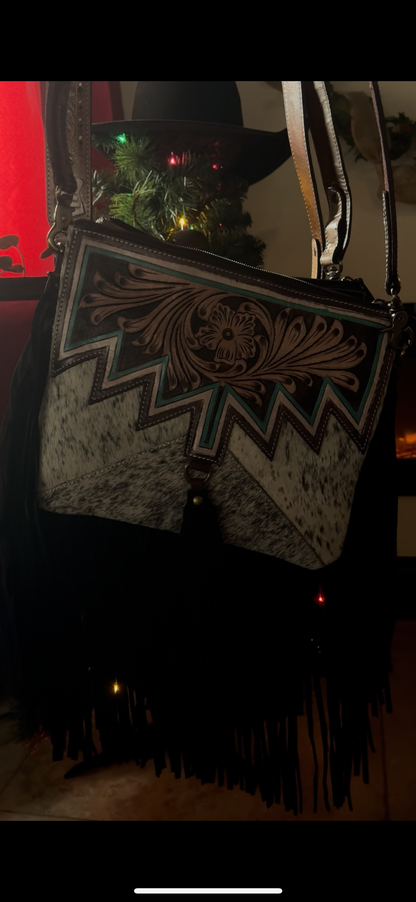 Crossbody Western Purse (Hint of blue)