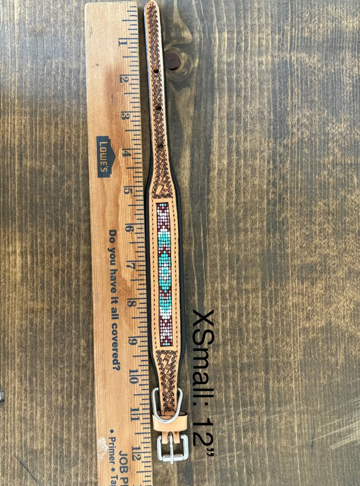 Blue Tooled Dog Collar