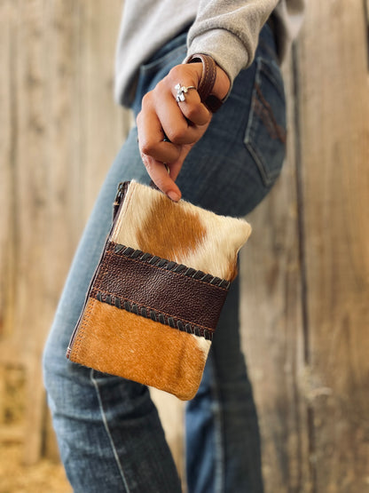 Cowhide Wristlet