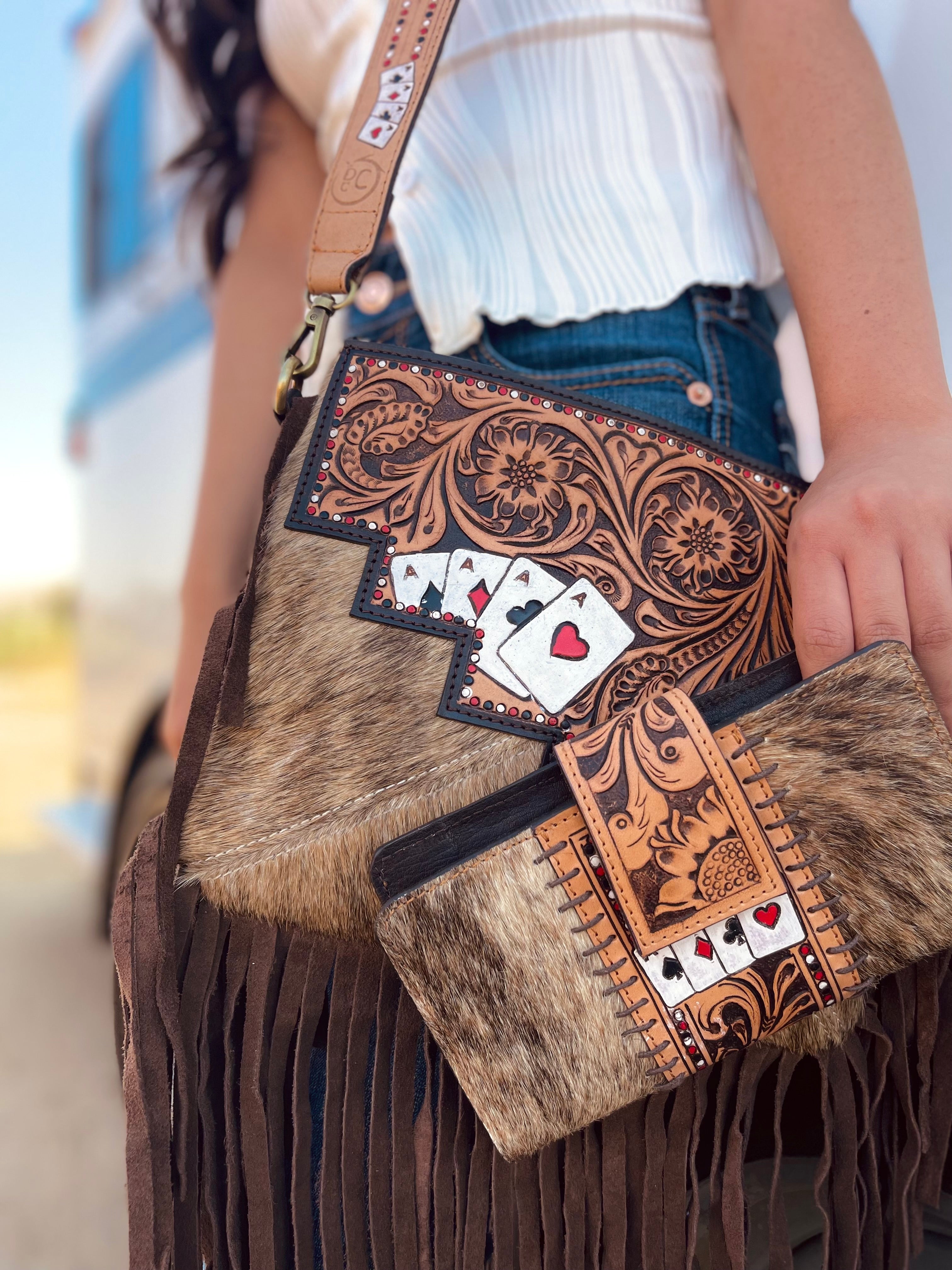 Cowhide leather purse online