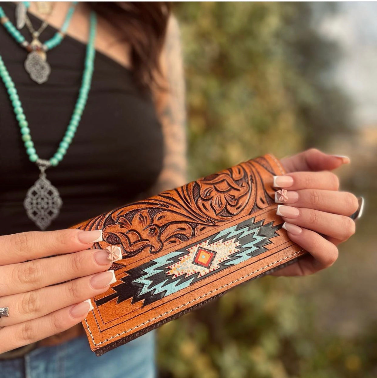 Wallet with Aztec design