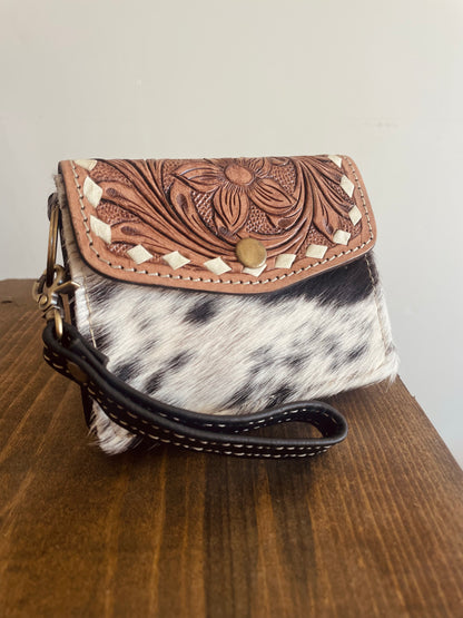 Mini Cowhide Wristlet