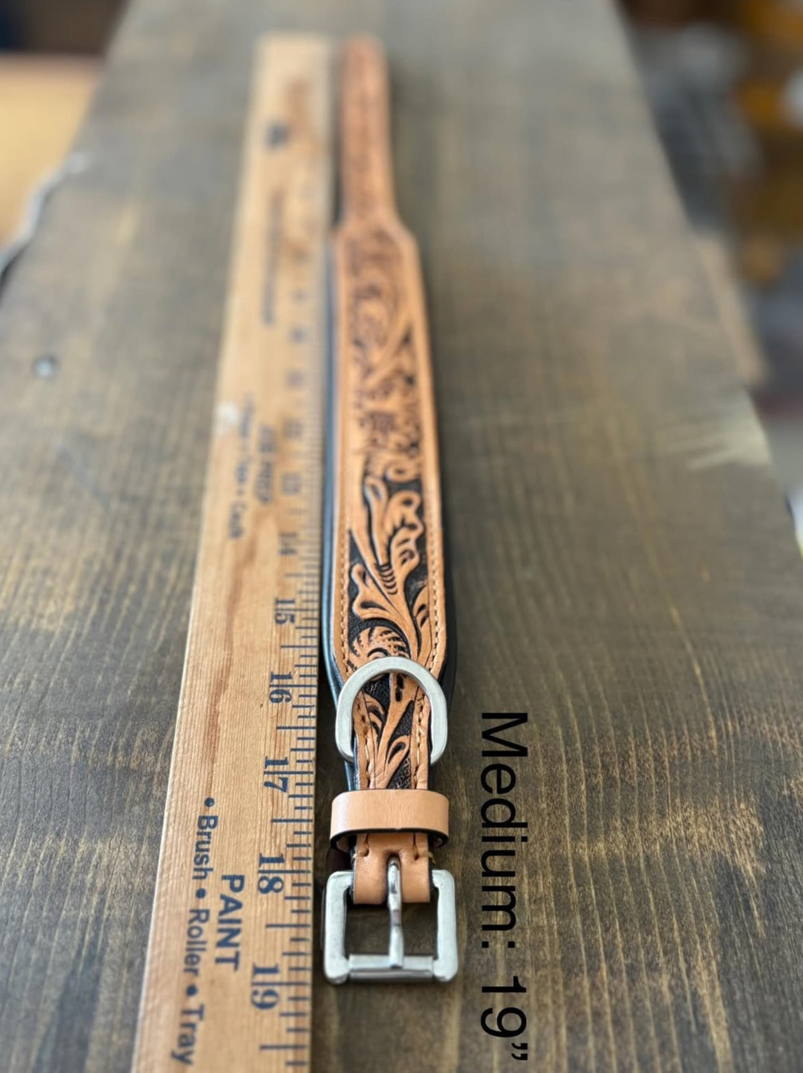 Blue Tooled Dog Collar