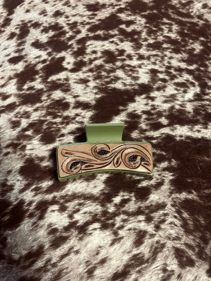 Light Tooled Hair Clips