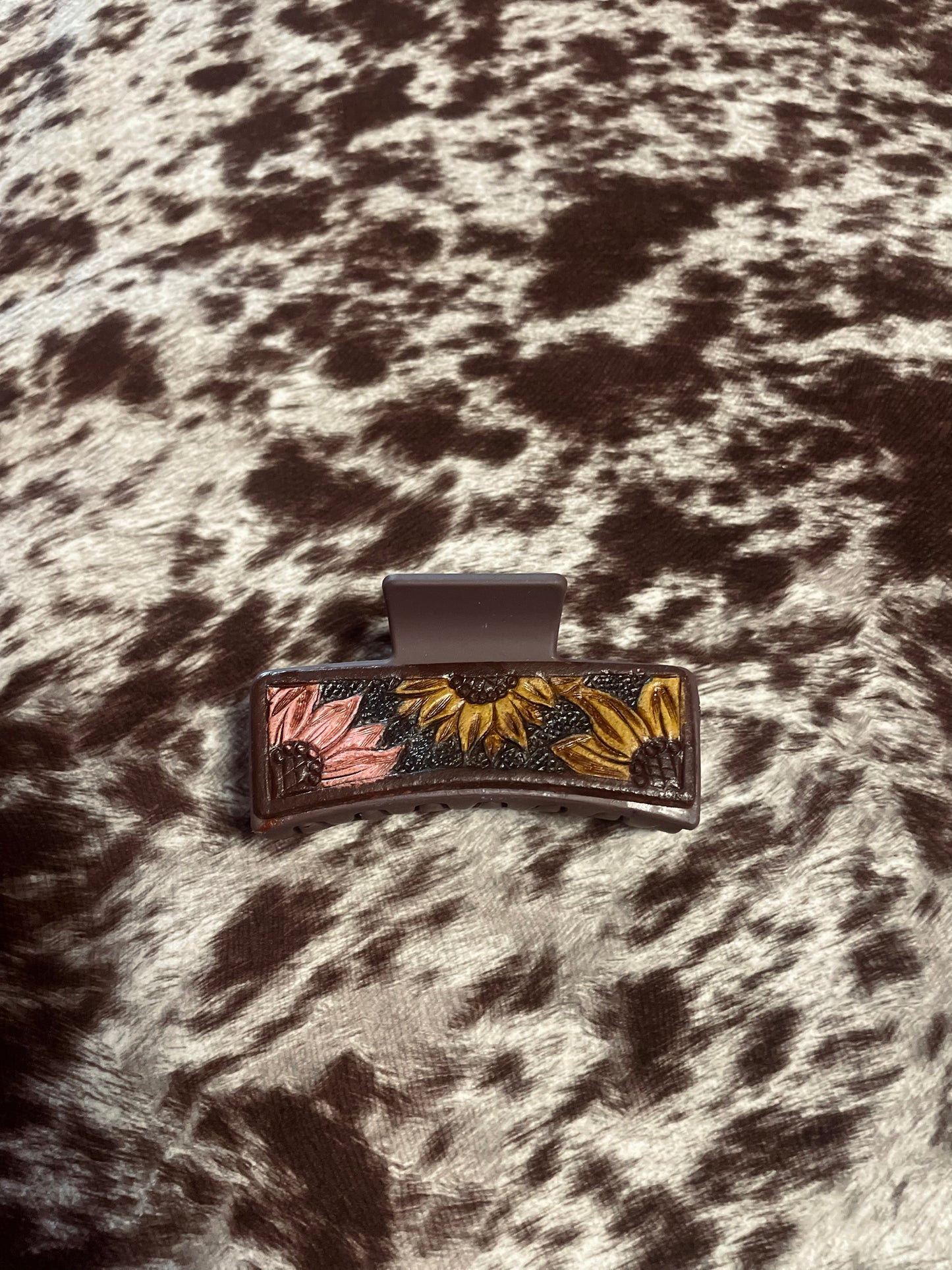 Pink Sunflower Hair Clip