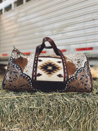 Cowhide & Saddle Blanket Duffel Bag