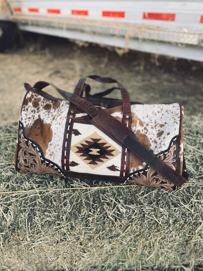 Cowhide & Saddle Blanket Duffel Bag