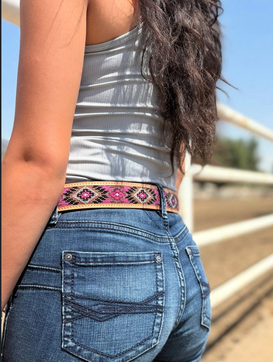 Pink Beaded Belts
