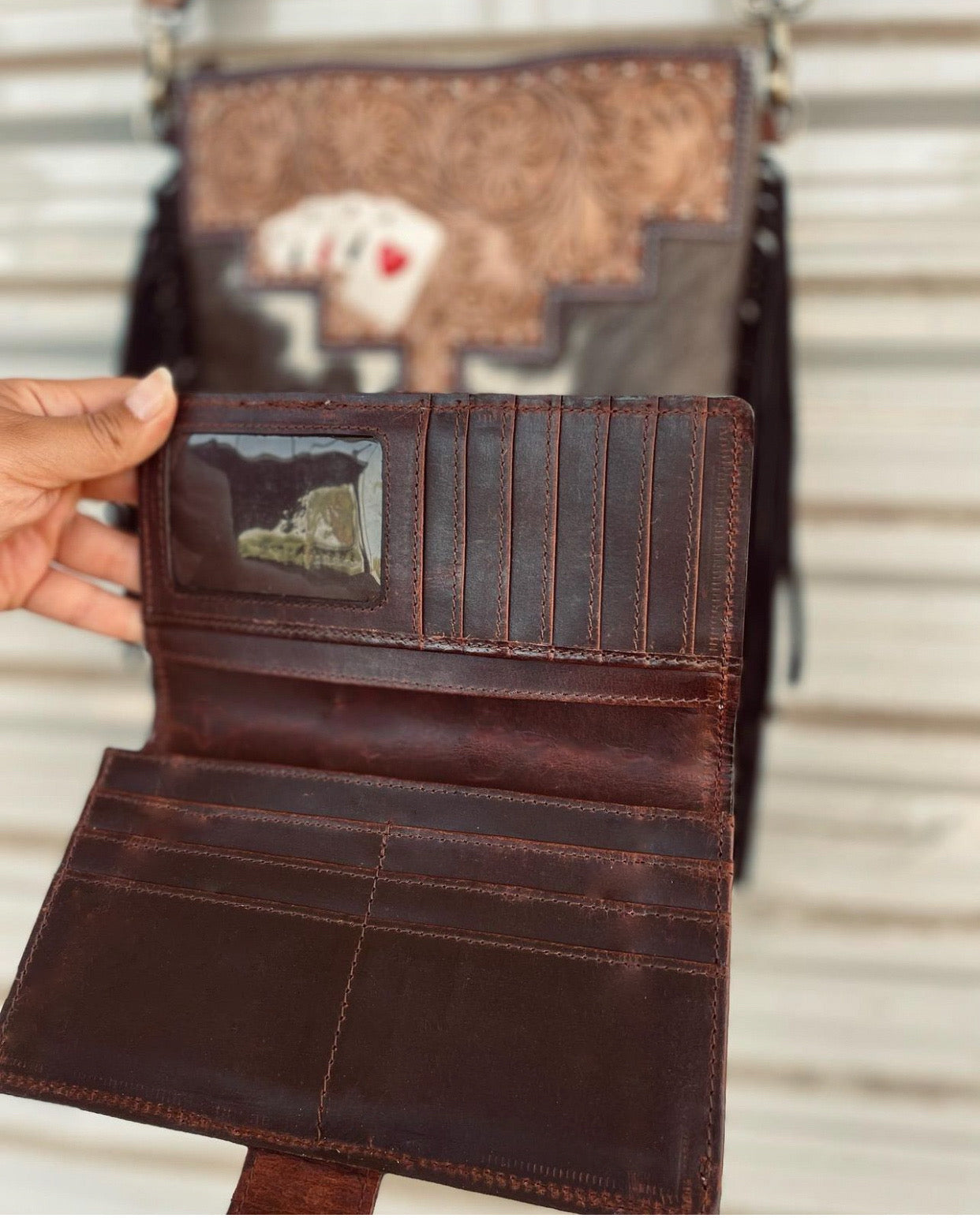 Ace Cowhide Purse Set♣️♥️